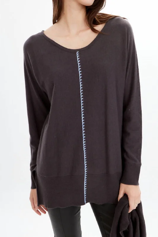 Seasonal Trends Detachable Cowl Neck Sweater In Onyx