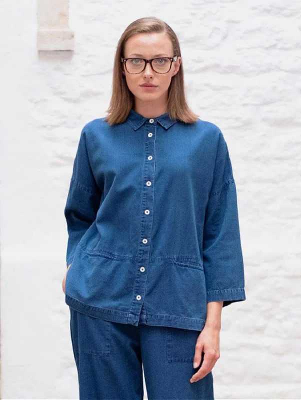 Hot Brand Discounts Anya Cotton Relaxed Blouse | Denim