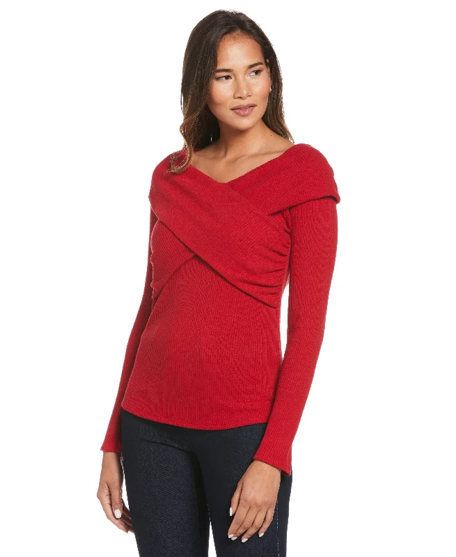 Limited Time Flash Sale Marilyn Ribbed Crossover Top