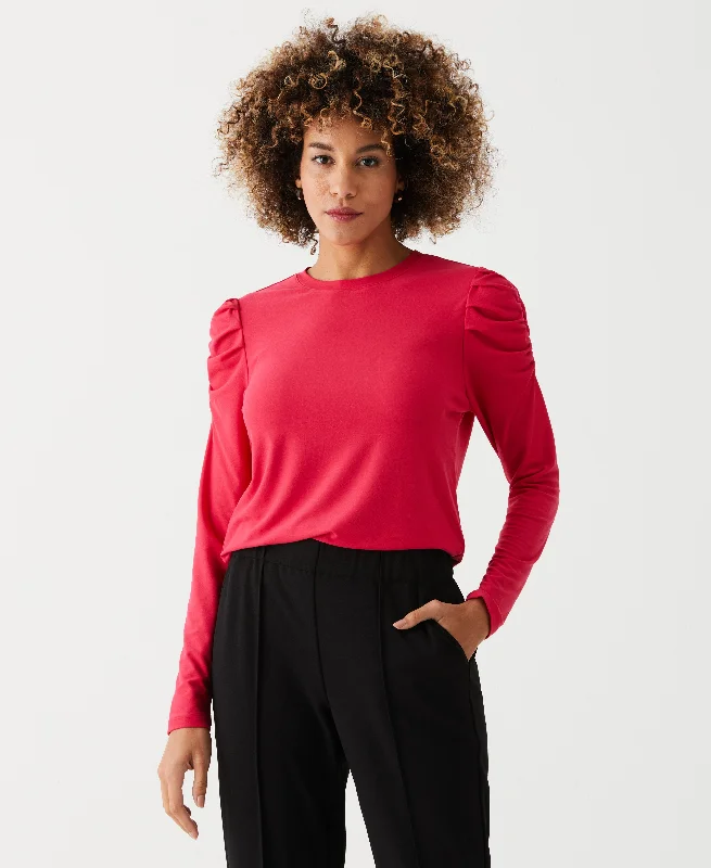 Seasonal Clearance Crew Neck Puff Sleeve Top