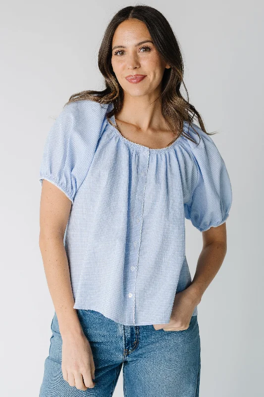 The Good Stuff Scalloped Gingham Top