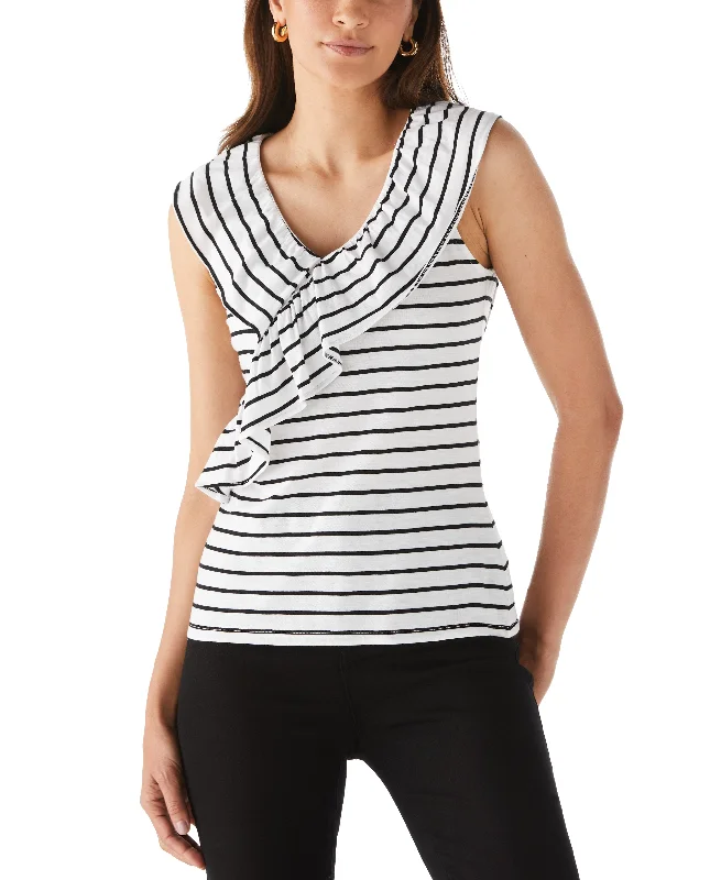 Budget-Friendly Fashion Stripe Ruffle Top