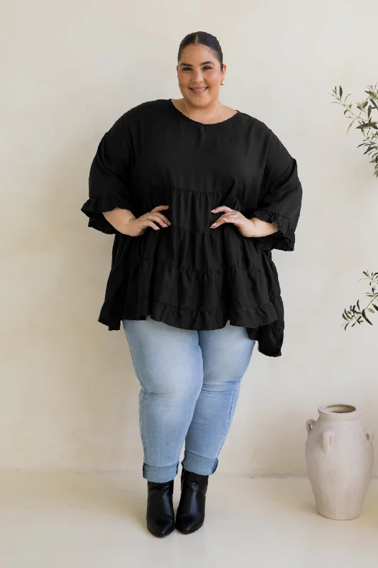 Flash Sale Fever Sofia Top | Black Tencel