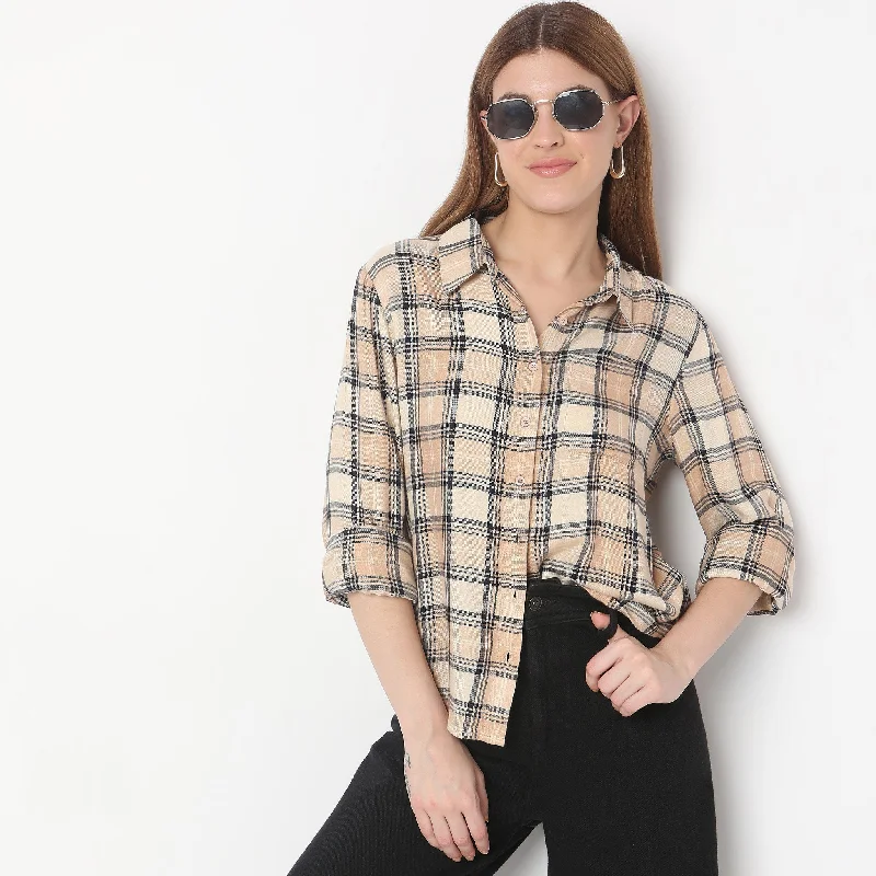 Fashion Sale Regular Fit Checkered Shirt