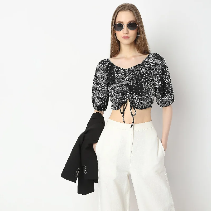 Chic Trend Collection Regular Fit Printed Top