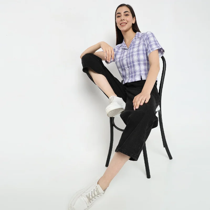 Limited-Time Offer Regular Fit Checkered Top