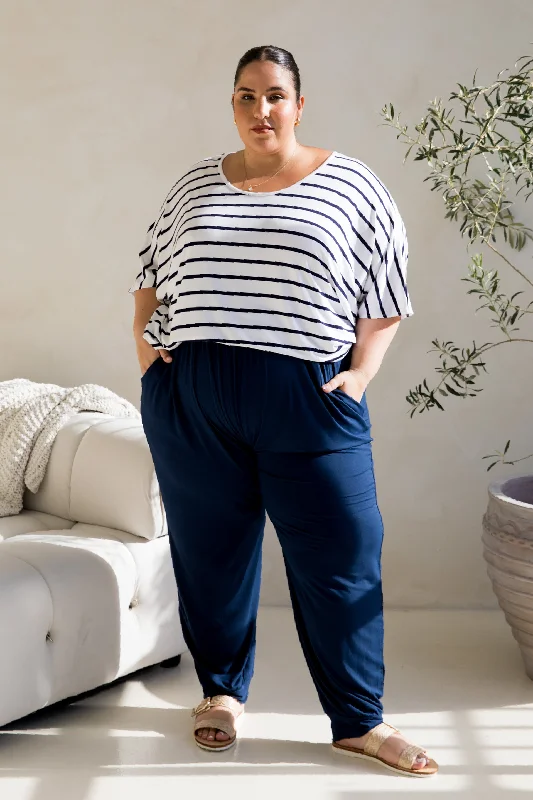 Trendy Threads Nice Top | Navy/White Stripe