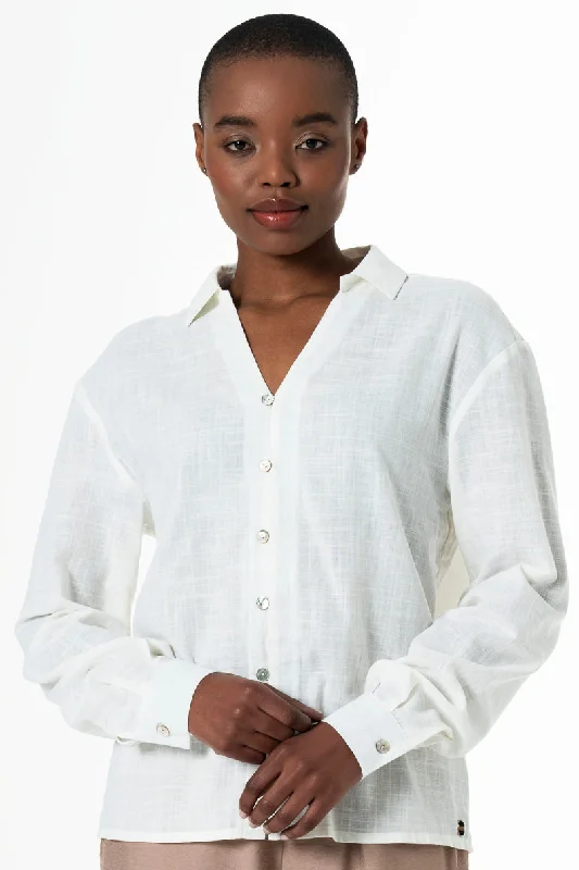 Street Chic Discounts Textured Shirt _ 152213 _ Milk