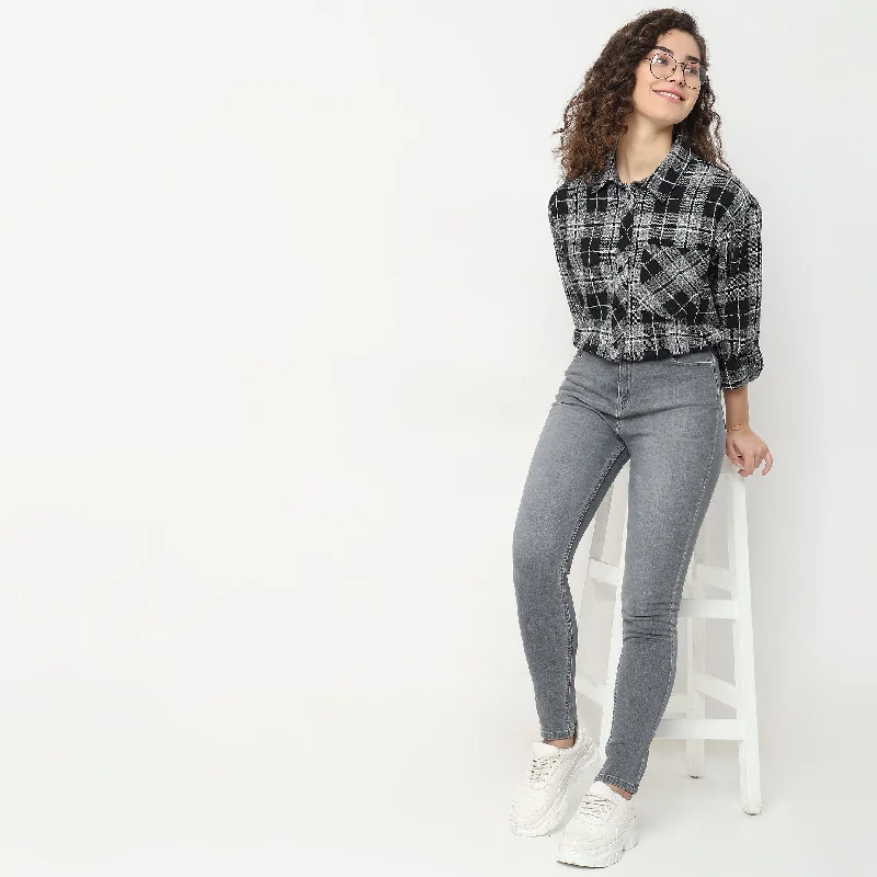 Clearance Sale, All Cheap Regular Fit Checkered Top