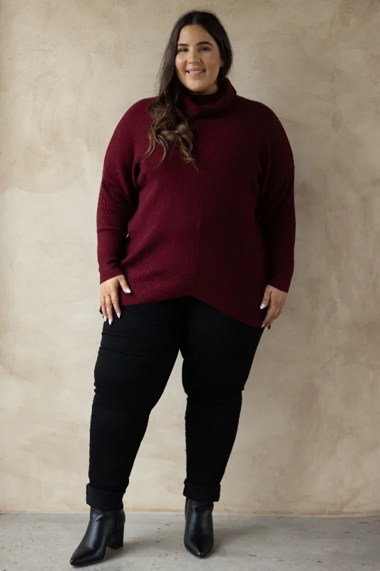 Elevated Casual Discounts Knitted Turtleneck | Burgundy | FINAL SALE