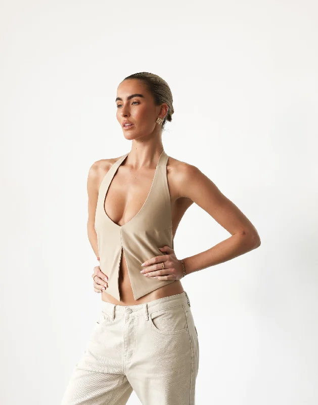 Edgy Fashion Deals Kailani Top (Beige)