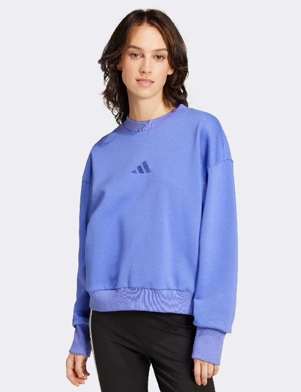 Fashion Forward Femininity ALL SZN Fleece Loose Sweatshirt - Semi Cobalt Blue