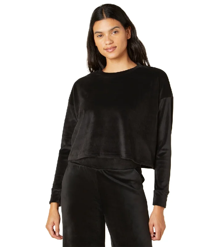 Chic Casual Style Beyond Yoga Brushed Up Pullover Black