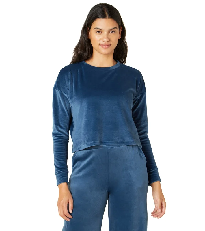 Minimalist Style Beyond Yoga Brushed Up Pullover Celestial Blue