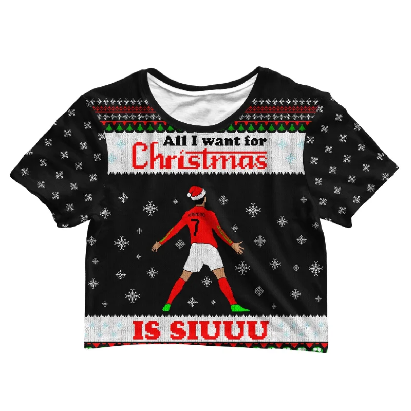 Trendy Women's Outfits for Casual Wear Christmas Siu Crop Tee