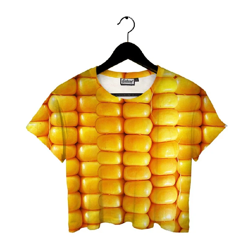 Women's High Street Fashion Corn Cob Crop Tee