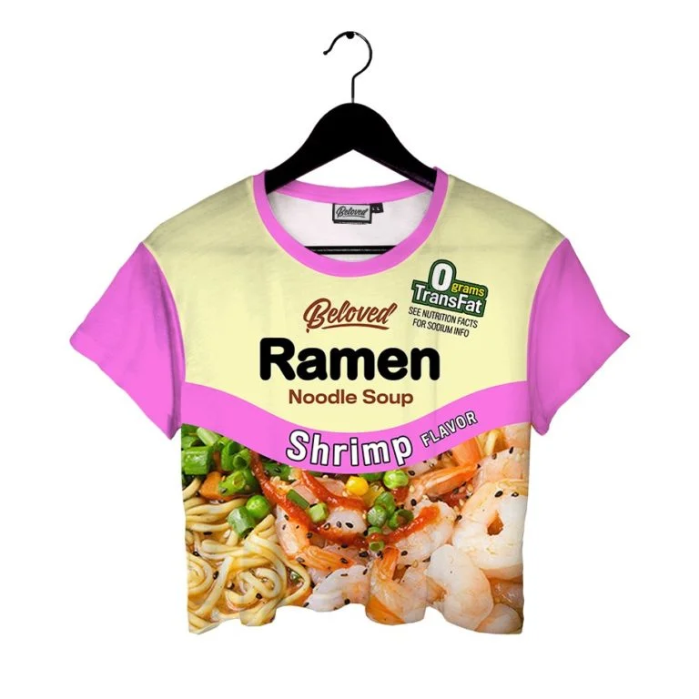 Chic Women's Clothing Online Shrimp Ramen Crop Tee