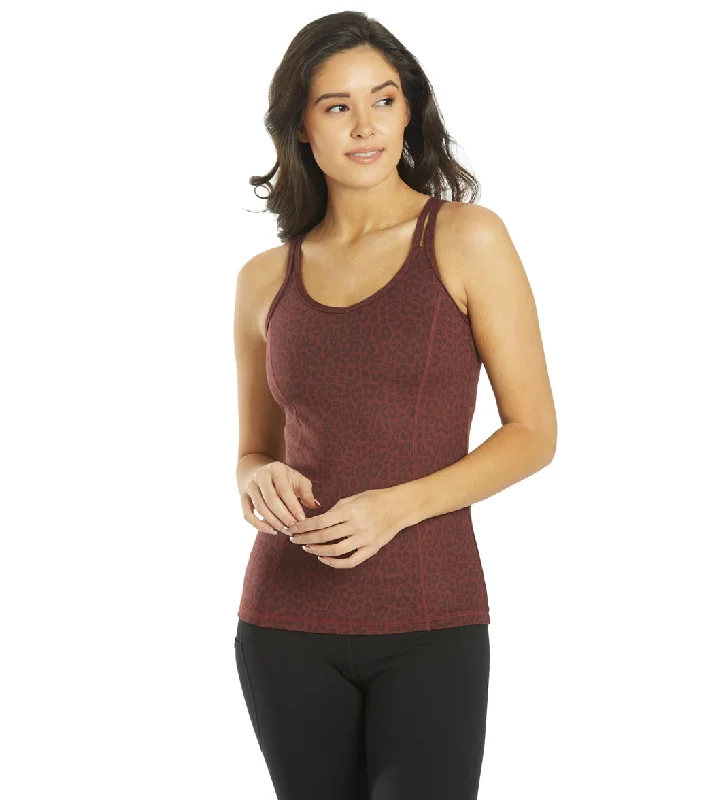 Online Boutiques Clothing Everyday Yoga Radiant Cheetah Strappy Back Support Tank