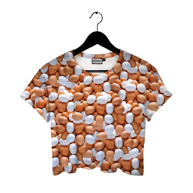 Trendy Street Style Clothing Fresh Eggs Crop Tee