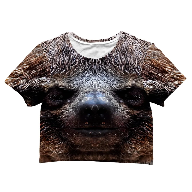 Chic Wardrobe Essentials Happy Sloth Crop Tee