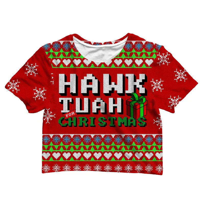 Affordable Fashion for Women Hawk Tuah For Christmas Crop Tee