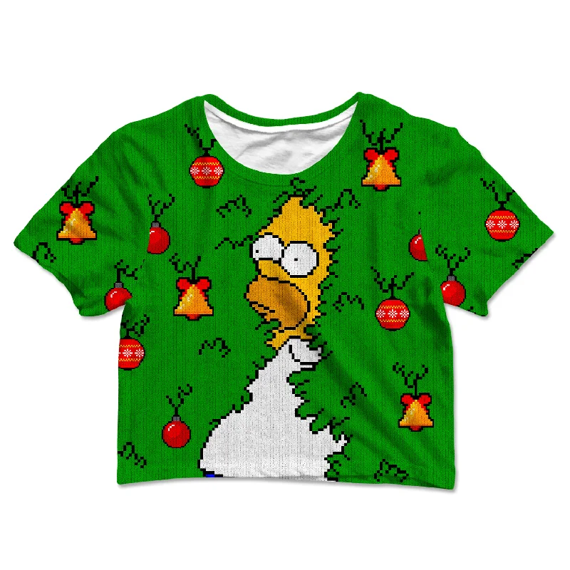 Fashion-forward Women's Wear Homer Gone Christmas Crop Tee