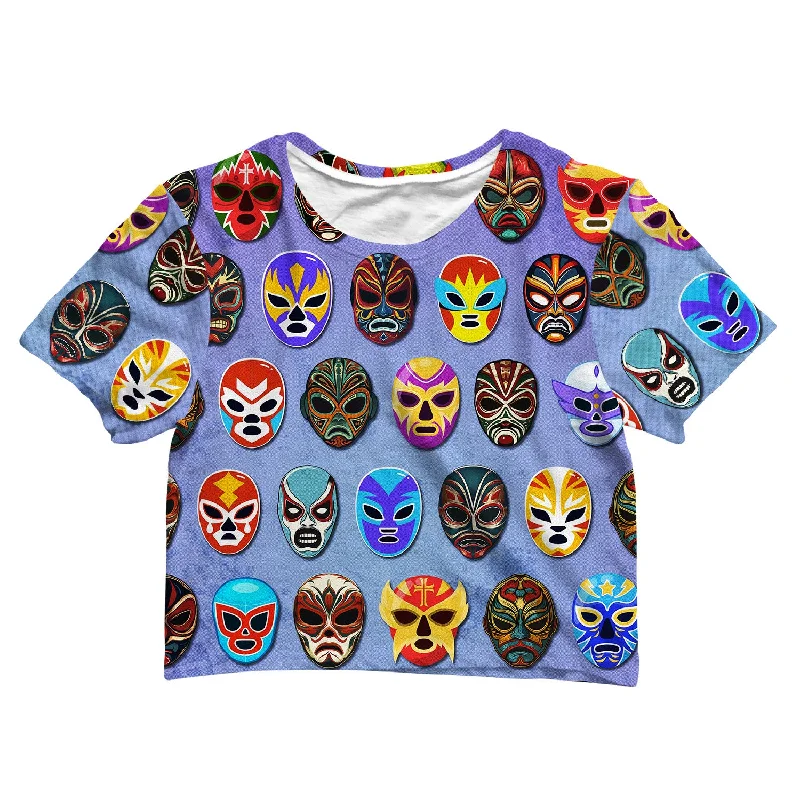 Versatile Style Wardrobe Lucha Libre Mask Crop Tee