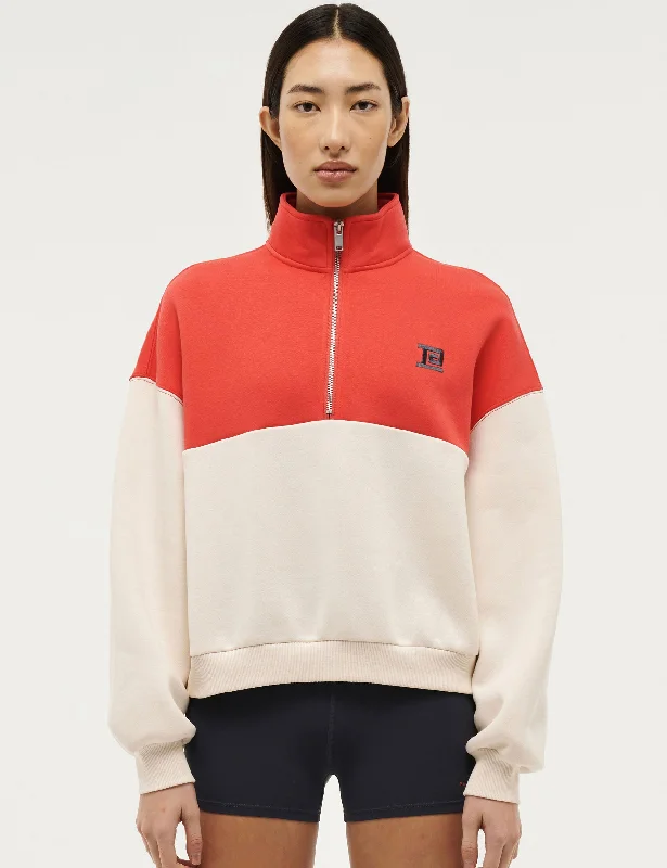 Comfortable Clothes Centre Field Sweat - Whisper White/Poppy Red