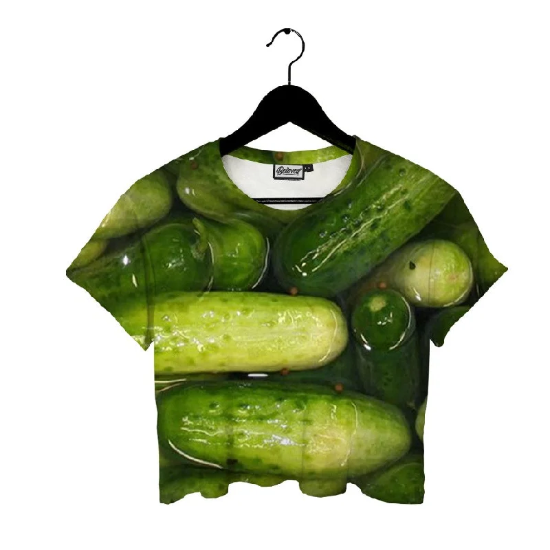 Elegant Women's Fashion Pickles Crop Tee