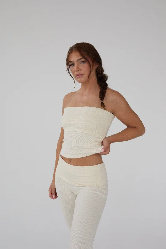 Trend Alert Rib Tube Top - Honey