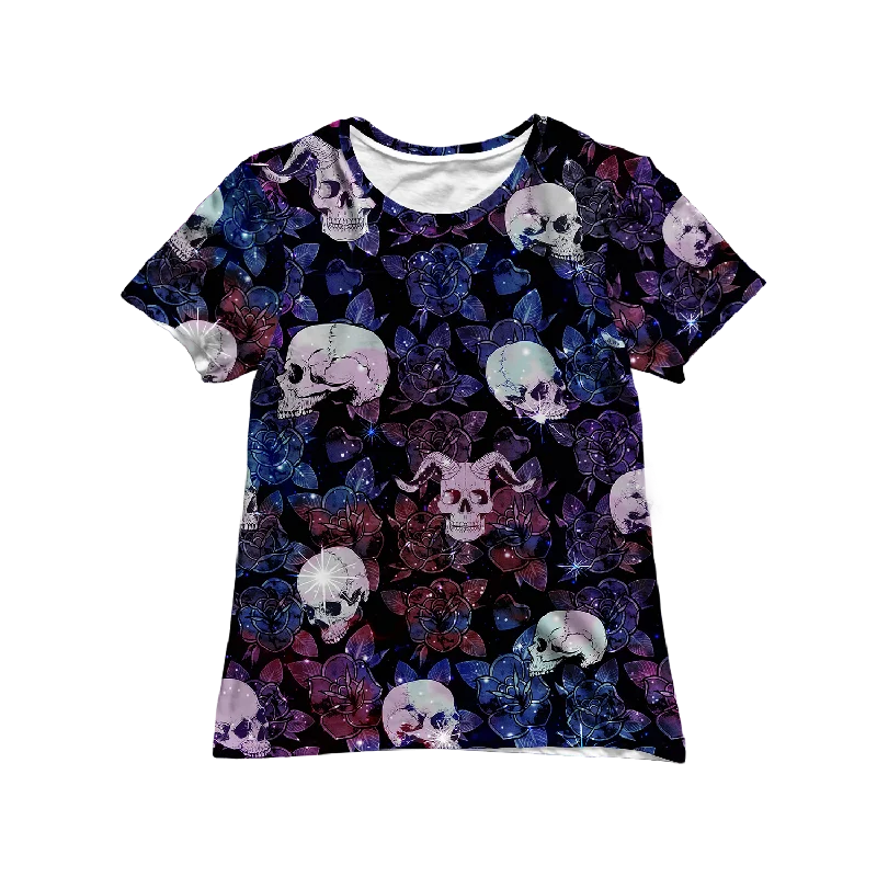 Fashion Sale Skull and Roses Women's Tee