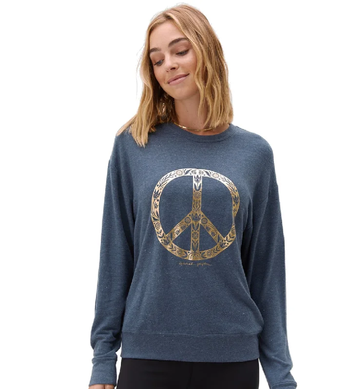 Timeless Classics Spiritual Gangster Choose Joy Savasana Sweater Heather Deep Sea Blue