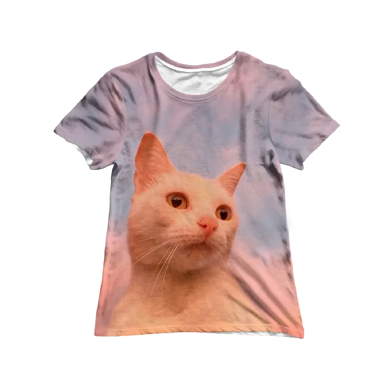 Chic Trends Unveiled Thinking Cat Women's Tee