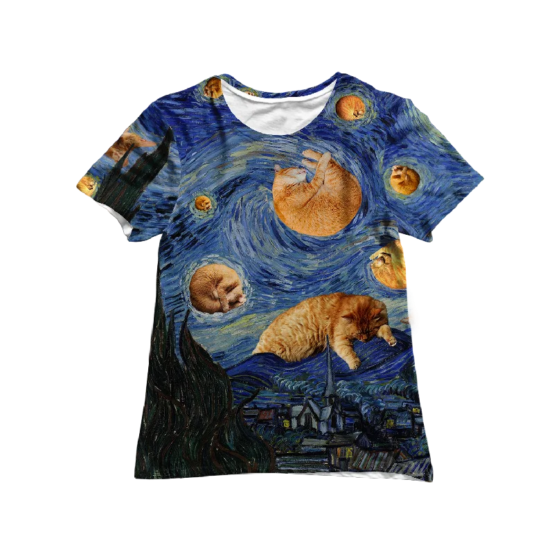 Flash Sale Starts Van Gogh The Kitty Night Women's Tee