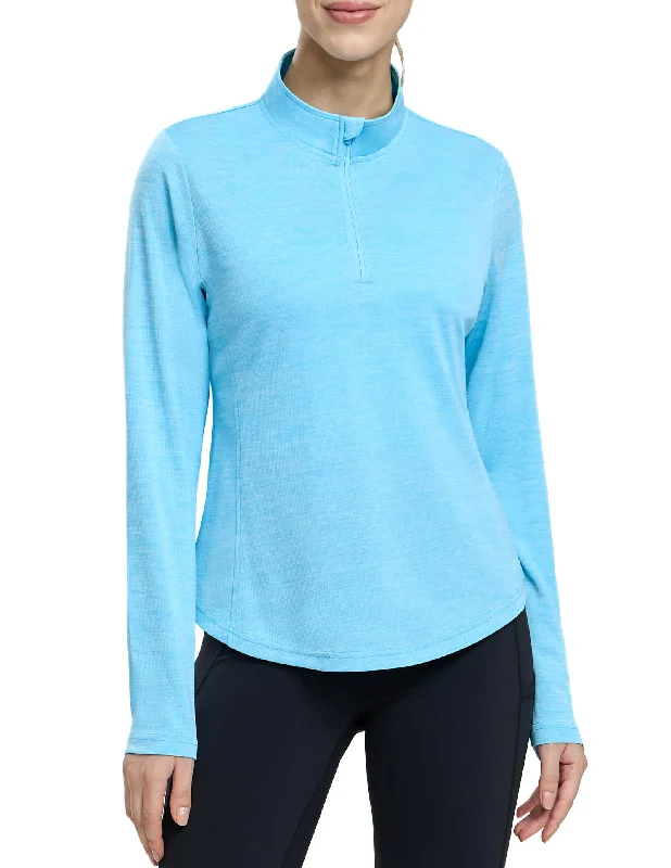 New Arrival Discounts Women's Quarter-Zip Athletic Pullover Dry Fit Workout Shirts